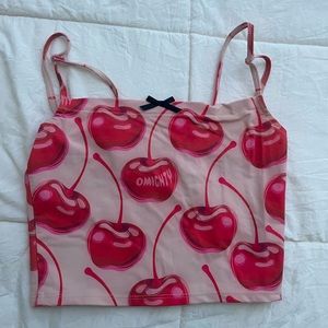 omighty cherry print tube top